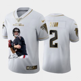 Maillot Homme Atlanta Falcons Matt Ryan 2 Golden Edition Special Signature Vapor Limited 100th Season